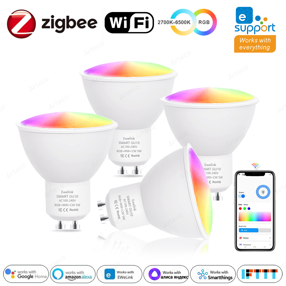 Philips Bulb Hue - Ewelink lampu LED GU10 Zigbee, bohlam