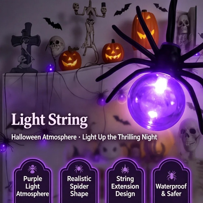 Yard Lighting Decor - Lampu LED Bentuk Laba-laba Bertenaga Baterai,
