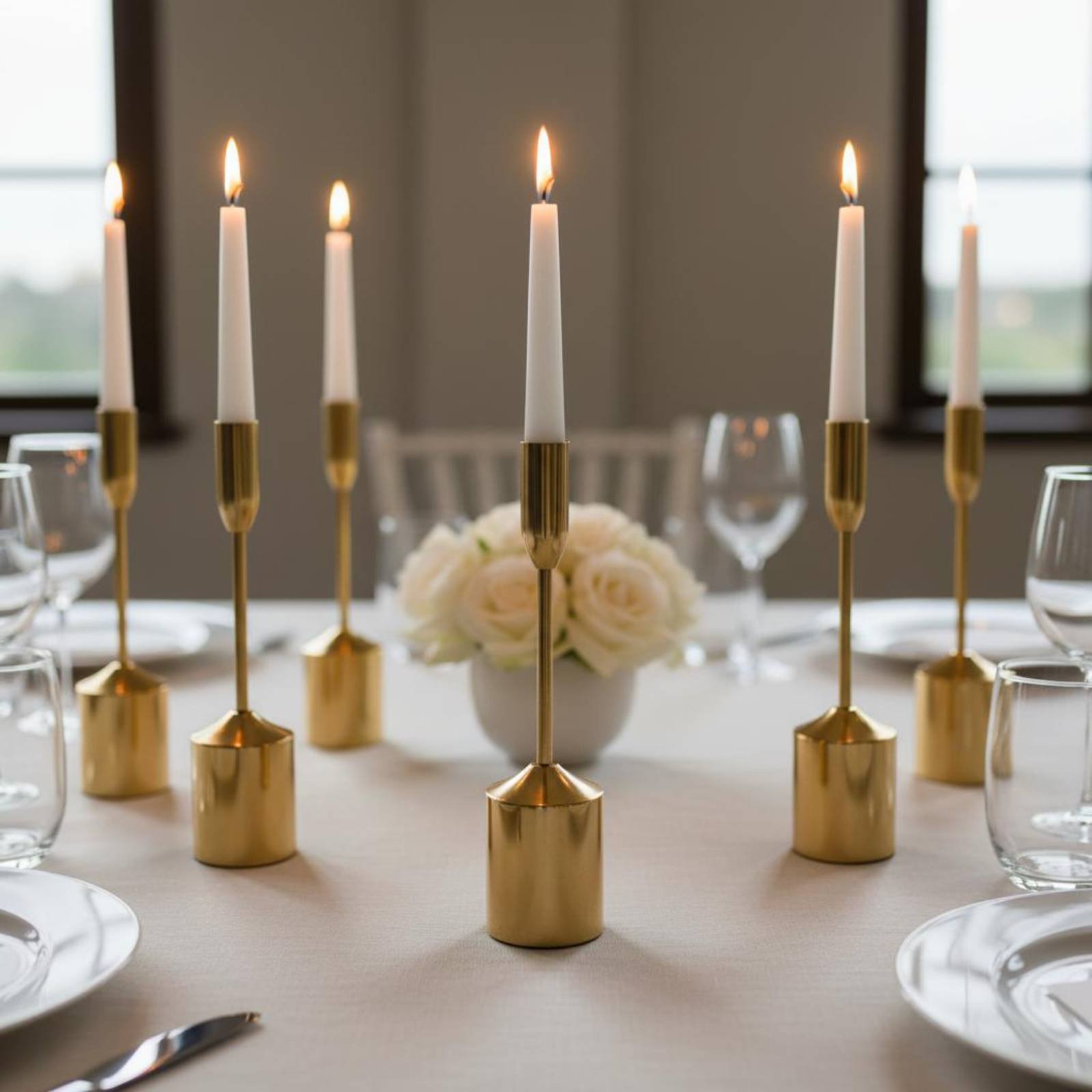 Candle Holder Set - Set Lilin Logam 6 Buah, Elegan,