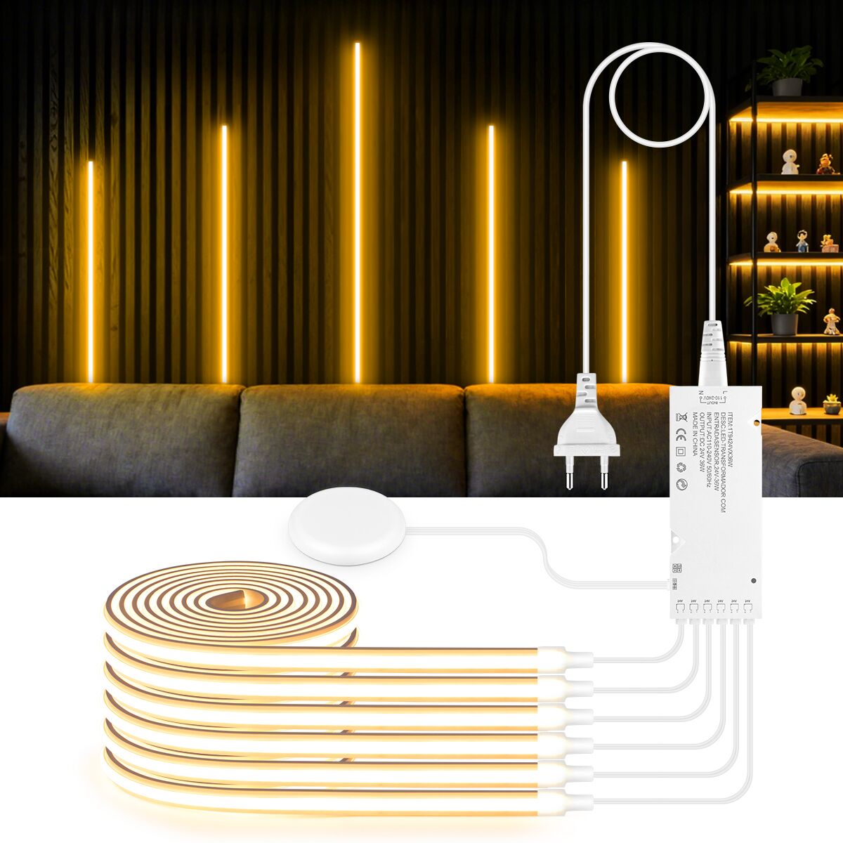 Lighting Decoration On Wall - Panel Dinding Akustik Terpasang Sendiri Dekorasi