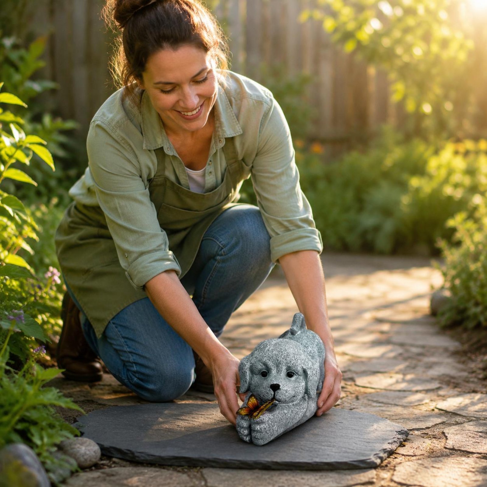 Patung Anjing Tenaga Surya Ker - Yard Lighting Decor ulasan dan harga